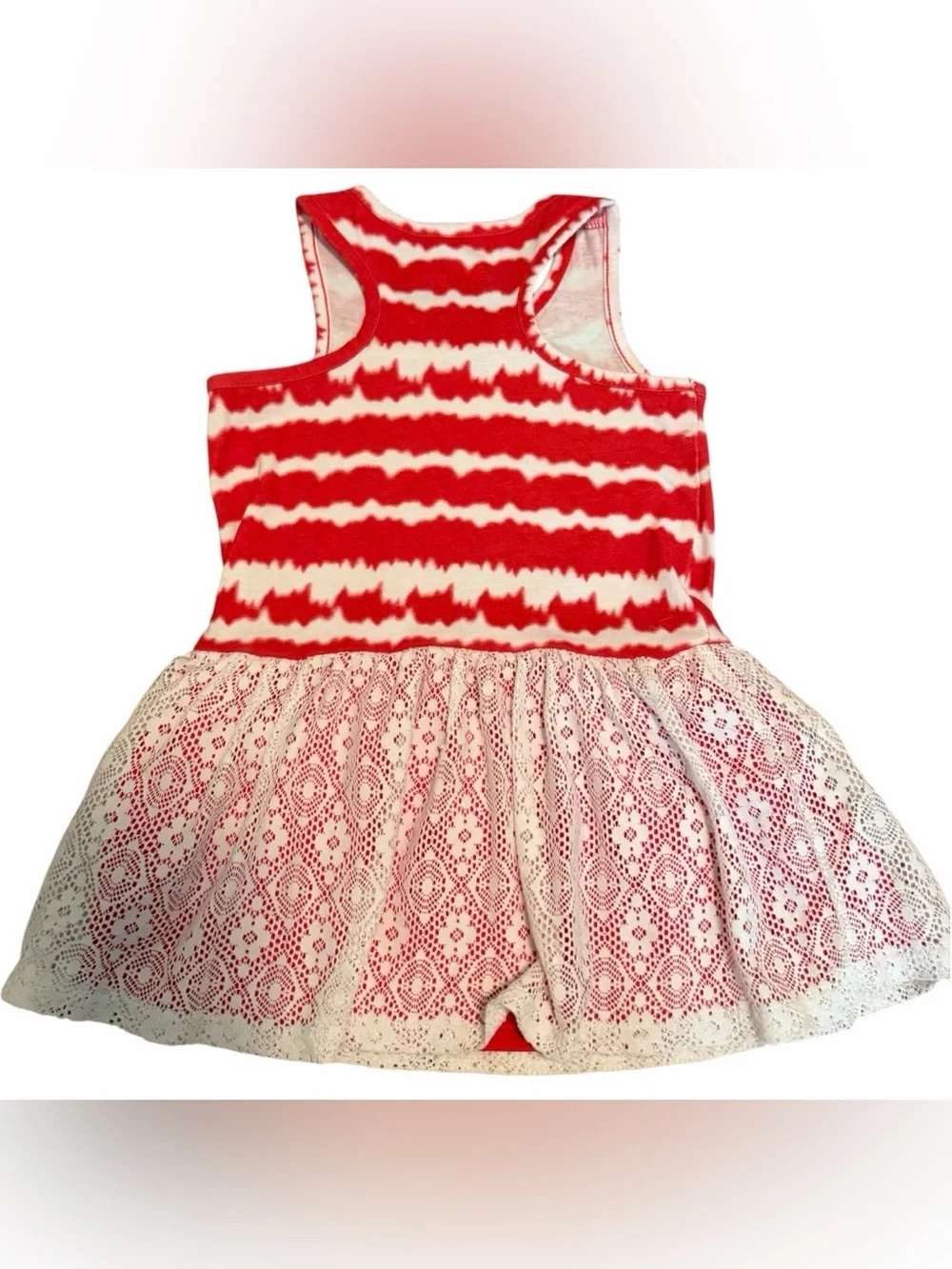 Vintage Disney Minnie Mouse Toddler Tank Lace Dress Tie Dye USA Patriotic 3T